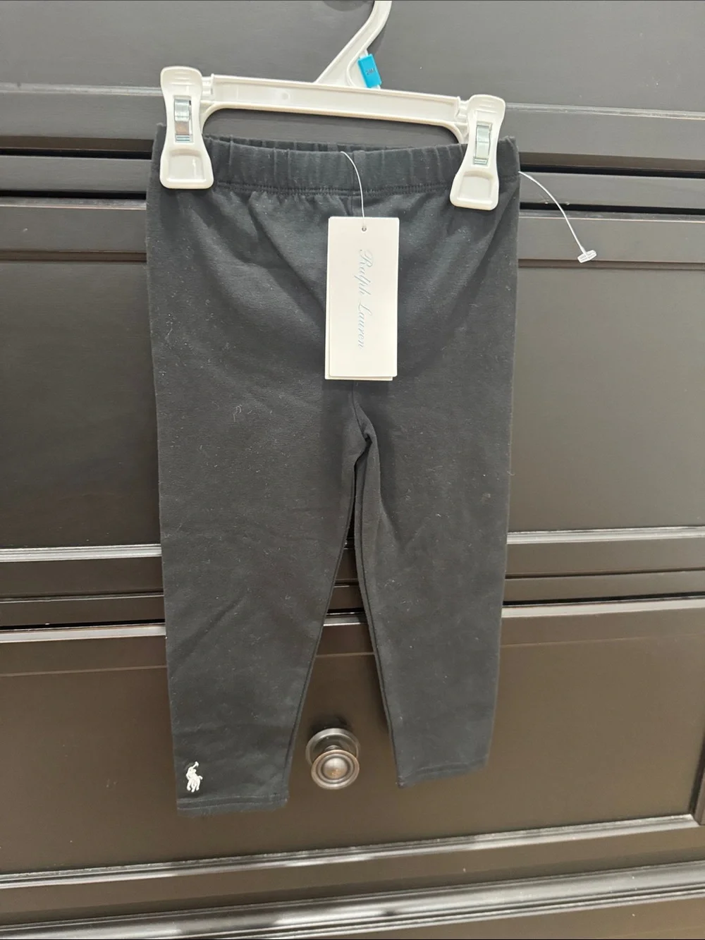 Ralph Lauren Kids Black Leggings with Polo Pony